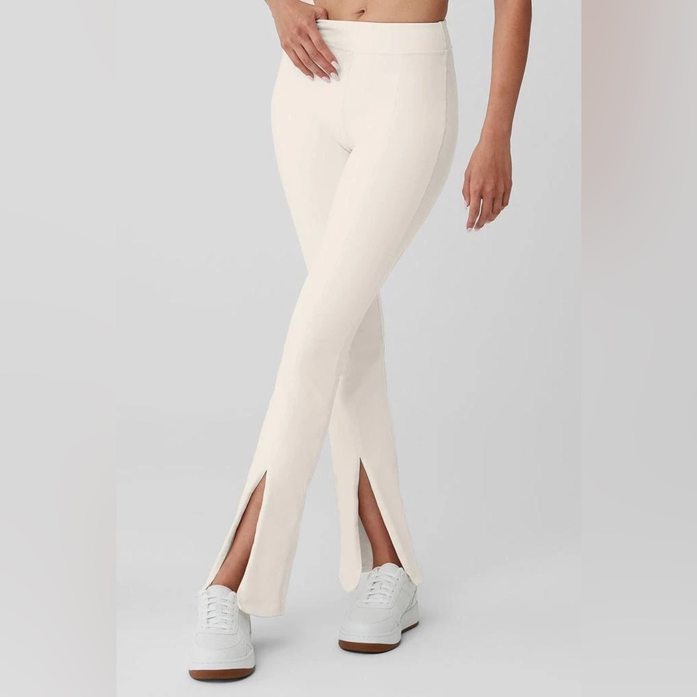 Alo Yoga airbrushed high waist flare leggings color bone